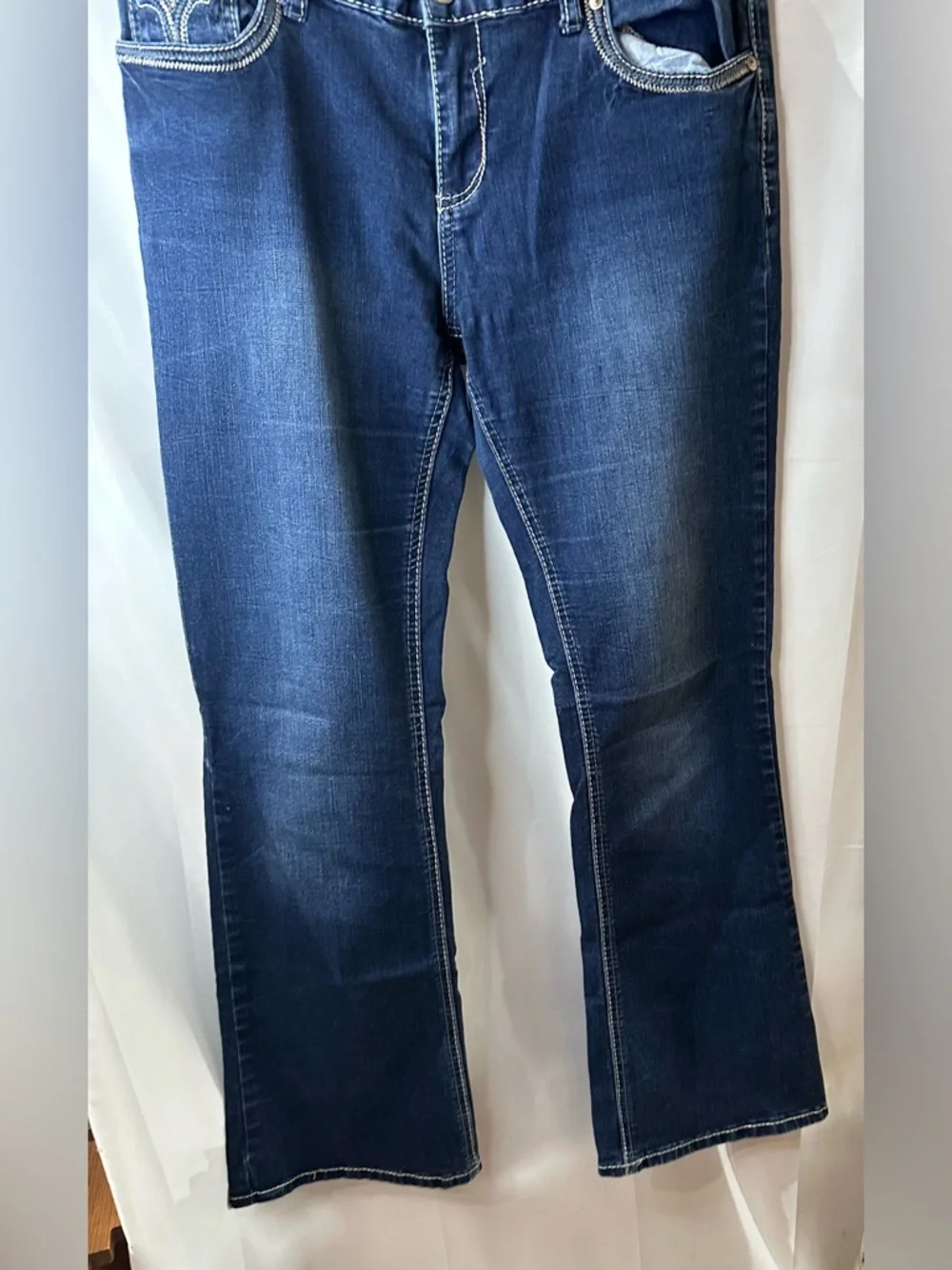 Rhythm & Blues Women's Boot Cut Jeans - Dark Blue - Picture 2 of 11